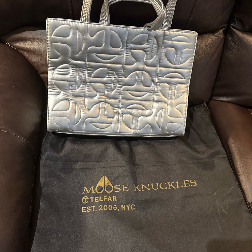Telfar X Moose Knuckles Silver Tote Bag size Medium